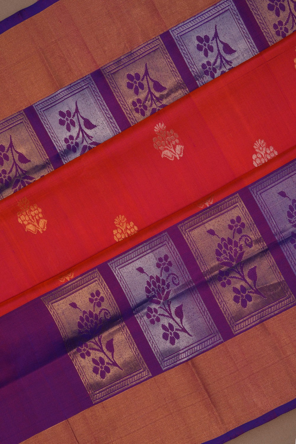 Image of Uppada Silk Orange Saree